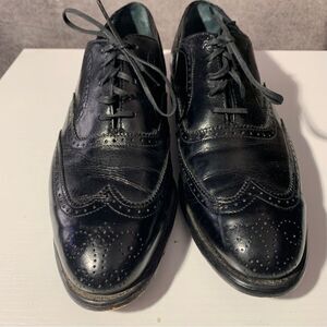 Nunn Bush Dress Shoes Mens 9.5 D Wingtip Oxford Black Leather Lace Up